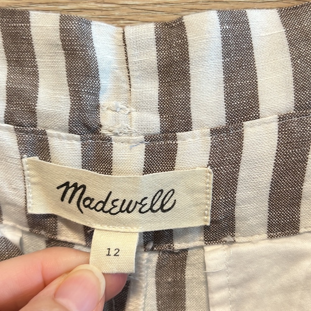 Madewell High-Rise Paper Bag Linen Blend Pant, 12 - Picture 10 of 13